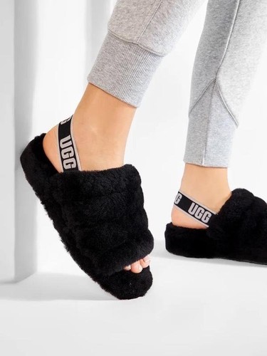 Women ugg slippers black - slippers, 37